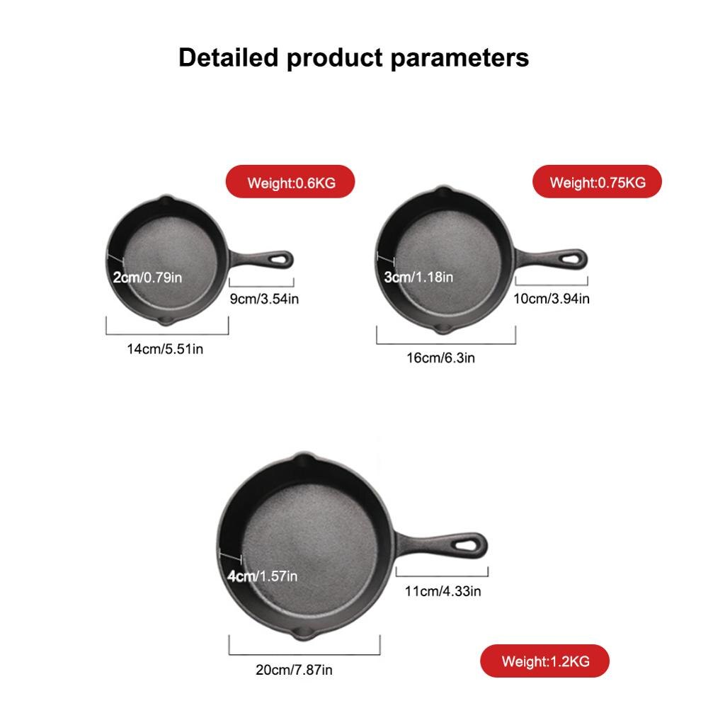 Cast Iron Non-stick 14-20CM Skillet Frying Pan Heavy Duty for Gas Induction Cooker Egg Pancake Pot Kitchen&Dining Tools Cookware
