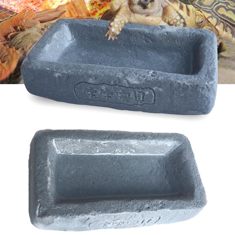 1 ud. Plato de agua y comida para reptiles, duradero, seguro, práctico, estable, no tóxico, bebedero para reptiles de serpiente, Tortuga, araña
