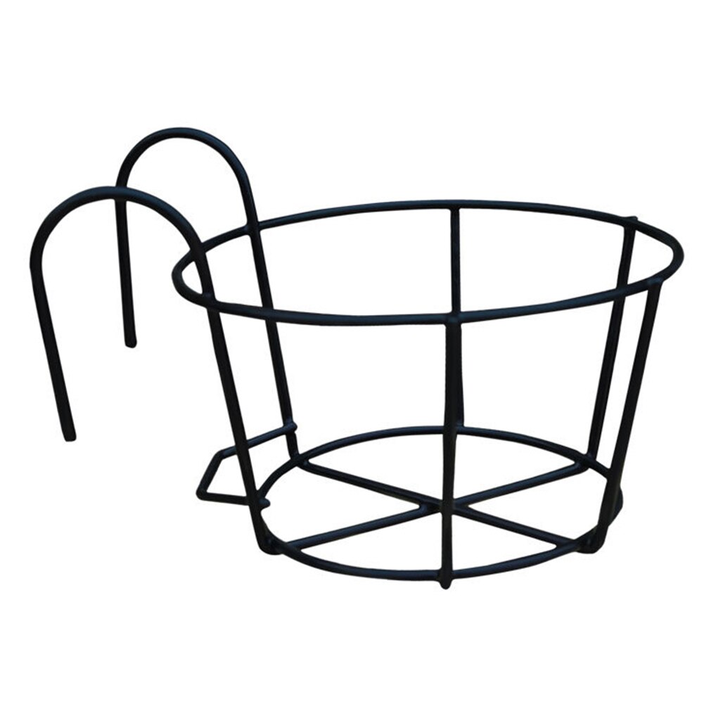 Hanging Basket Balcony Hanging Plant Racks Balcony Round Flower Rack Railing Fence Outdoor Window Iron Bonsai Stand Decoration: 20cm