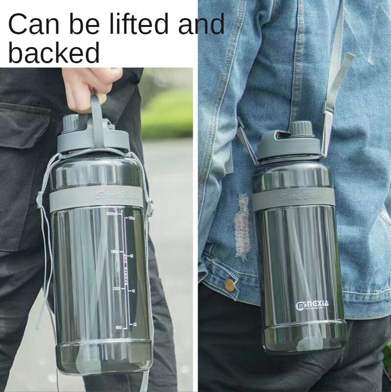 1L 2L 3L Large Capacity Sports Water Bottle Portable Debris Water Cup With Straw Outdoor Camping Picnic Climbing Water Bottle