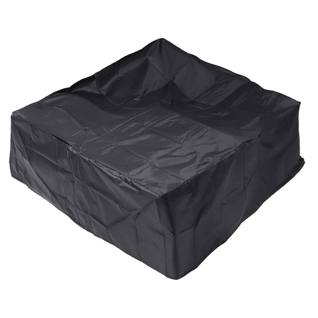 Black Waterproof Cover Fire Pit Canvas Square BBQ Dustproof Rainproof Furniture Cloth Protector Dust Cover 86*86*36cm