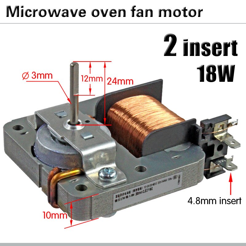 Ventilador para microondas, Motor de 220V, 18W, 2 pines, accesorios para horno microondas