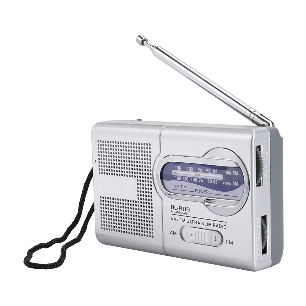 Am/Fm Oude Mode Radio Multifunctionele Mini Pocket Am/Fm BC-R119 Radio Speaker Ontvanger Telescopische Antenne