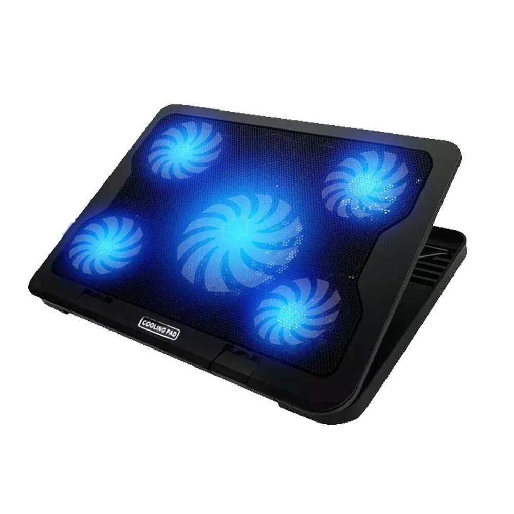 Gaming Laptop Cooler Cooling Pad Laptop Cooling Base 5 Stille Led Fans Radiator Notebook Computer Koellichaam Voor Home Office