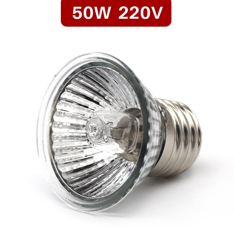 Uva/uvb E27 Pet Reptile Aquarium Heat Lamp Clip-On Bulb Adjustab Holder Tortoises Basking Uv Heating Lamp Kit for Lizard Turtle: Only lamp 50w