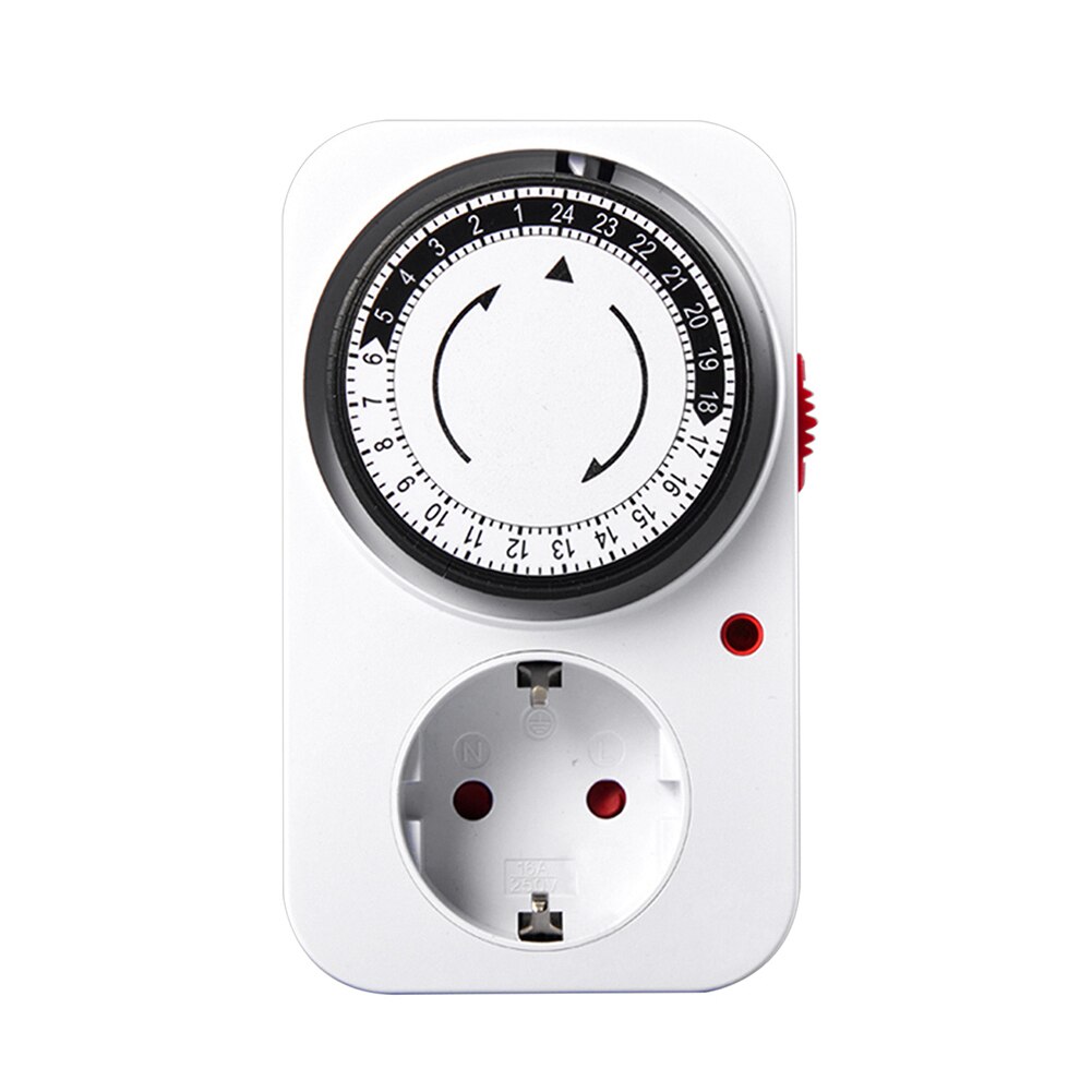 Mechanical Energy Saving Timer Switch Kitchen Power Timer Outlet Time Controller 24 Hours Cyclic Timing Socket for Household: EU plug