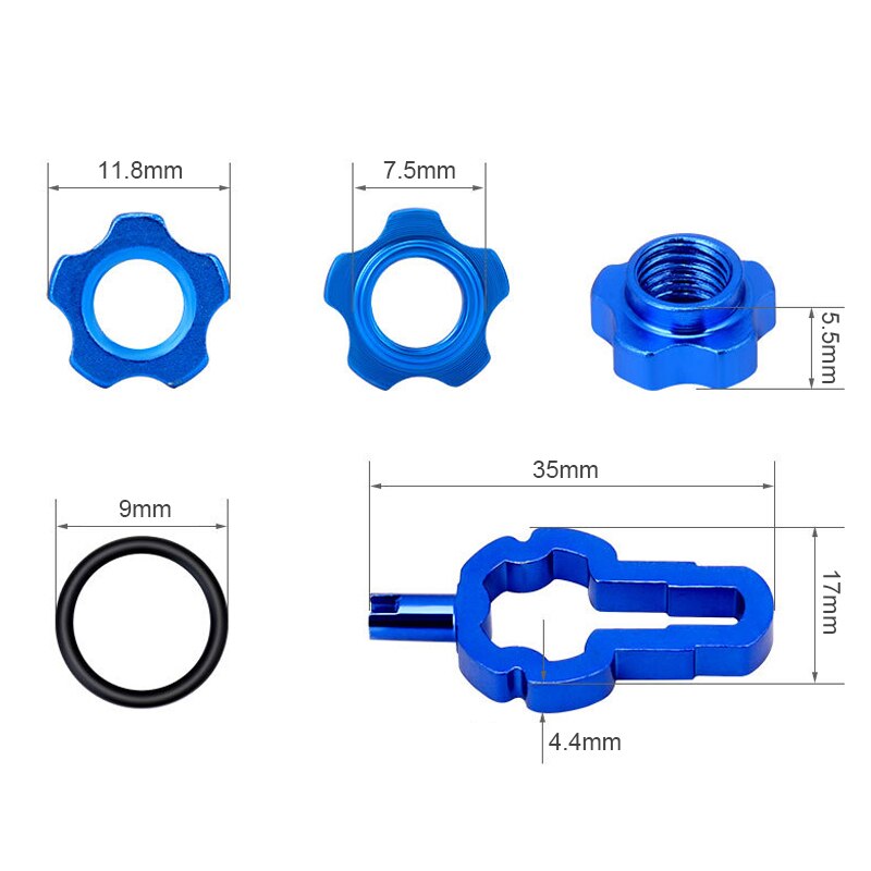 Mountain Bike Schrader Valve Presta Valve Bicycle Wheel Converter Nut Rim Conversion Nut Adapter with Installation Wrench