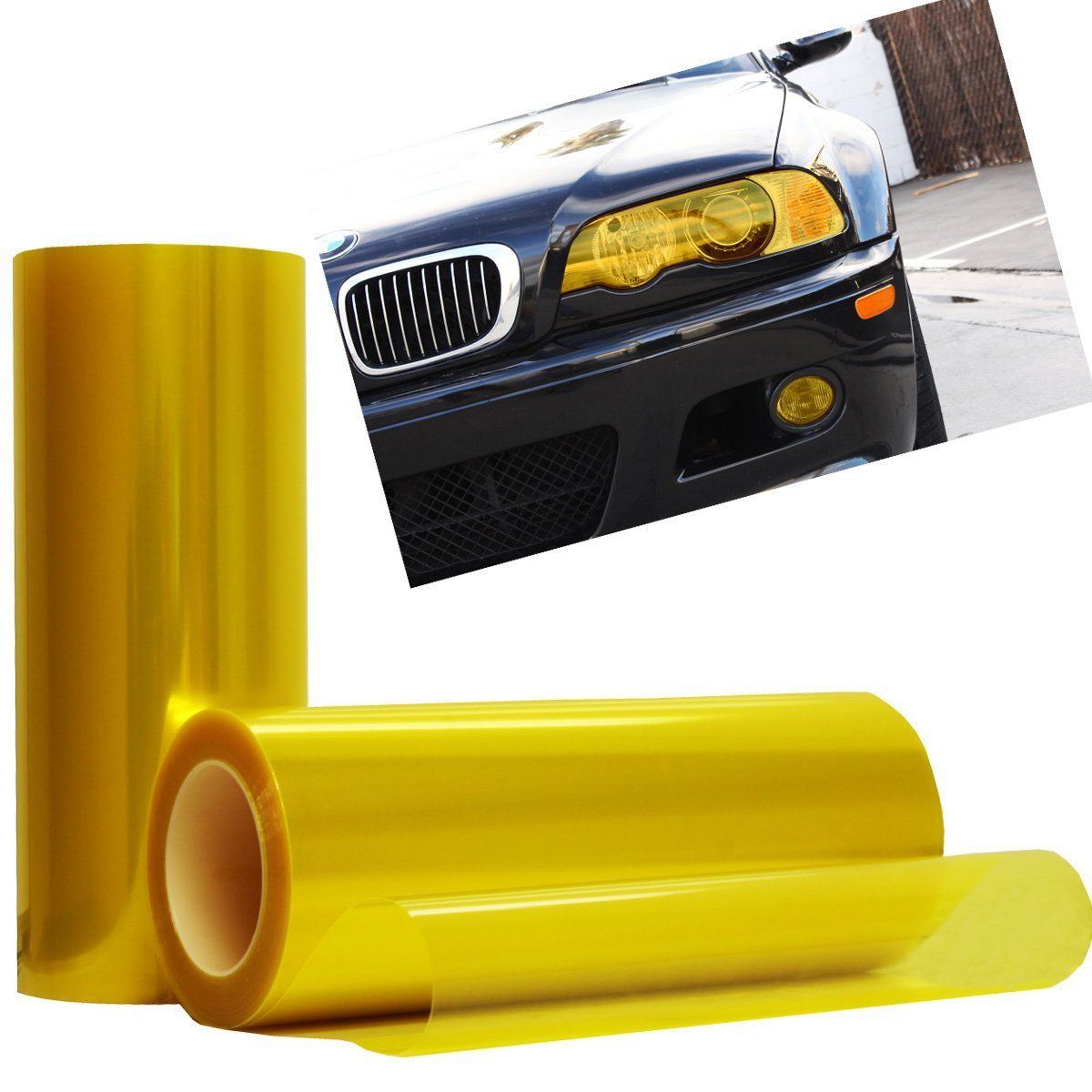 Auton Ajovalojen Kalvo 30x60cm - Kirkas Vinyyli Itseliimautuva Tarra Sumuvaloille ja Ajovaloille: Vihreä