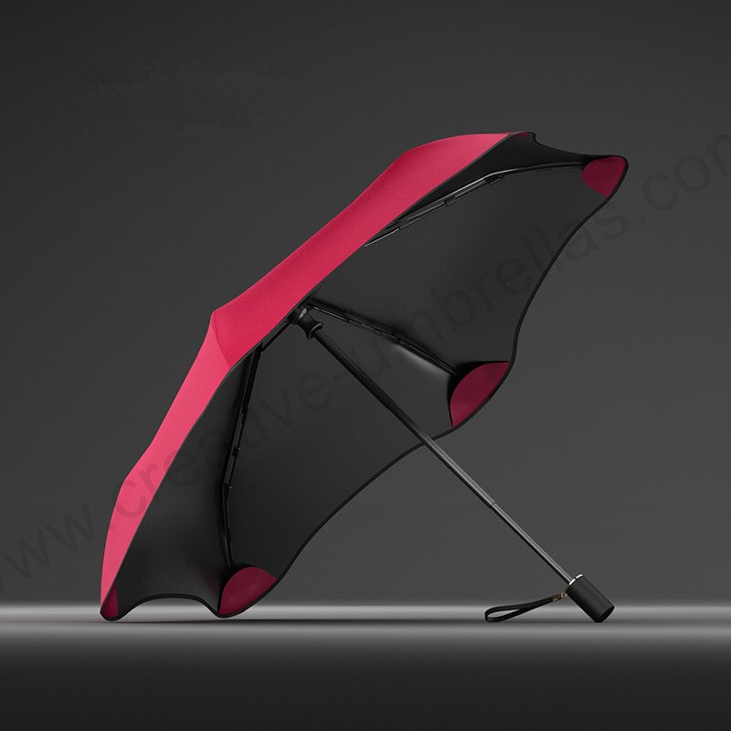 Parapluie pliant en alliage d'aviation manuel, anti-tonnerre en fibre de verre à fleurs de prunier, revêtement noir, 5 fois parasol anti uv