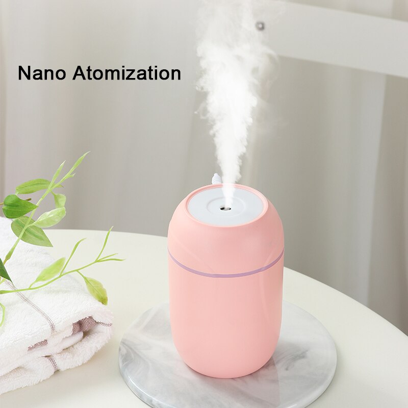 Draagbare 200ml luchtbevochtiger, ultrasone verblindingsbeker, aroma diffuser voor thuis, auto, usb-vernevelaar, mistmaker, romantische led-nachtlamp
