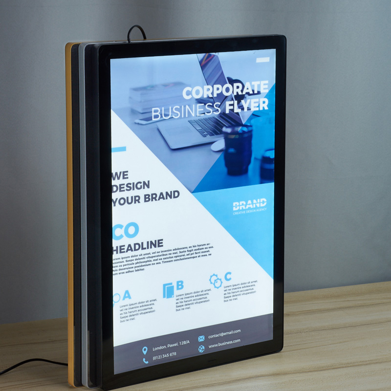 Led caixa de luz magnética metal display quadro caixa de luz
