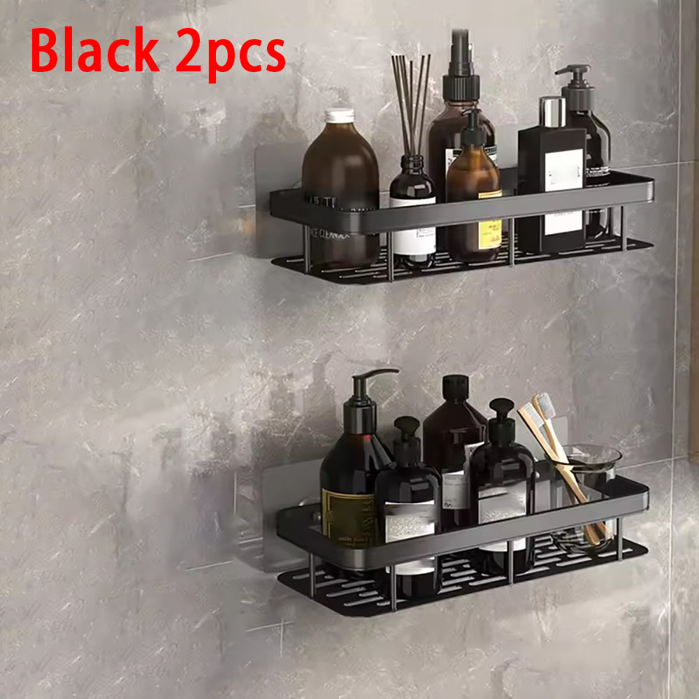 Badkamer Plank Make-up Organizer Aluminium Shampoo Rek Douche Plank Badkamer Accessoires Geen Boor Wandplank: YELLOW