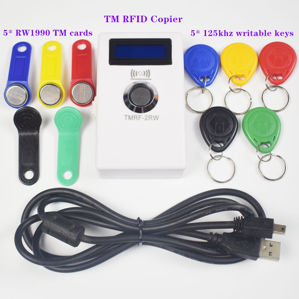 TM RFID Copier Duplicator Handheld RW1990 TM1990 TM1990B Ibutton DS-1990A I-Button 125KHz EM4305 T5577 EM4100 TM Card Reader