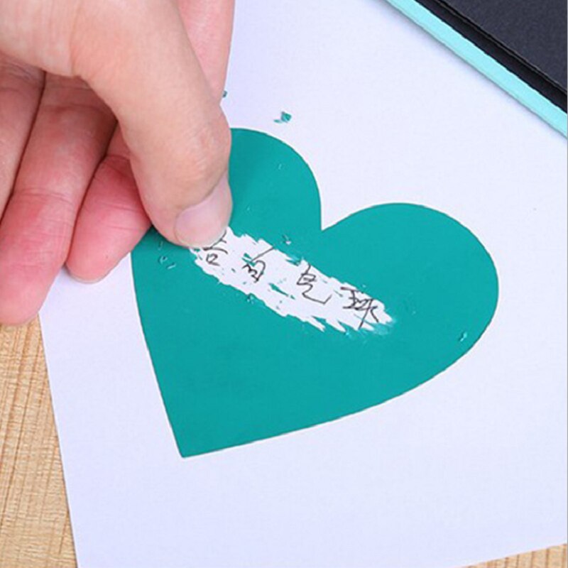 50pcs/lot Kawaii Golden Red Heart Dialog Scratch coating Sticker DIY Multifunction scraping sticker Decoration label