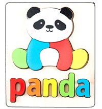 Wooden Animal Puzzle Montessori Letter Puzzle Preschool Learning Educational Game Baby Toddler Toys for Children: Panda