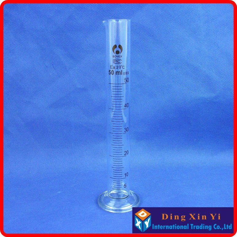 (4 pieces/lot) 50ml glass measuring cylinder graduated cylinder,measuring graduates glass graduate