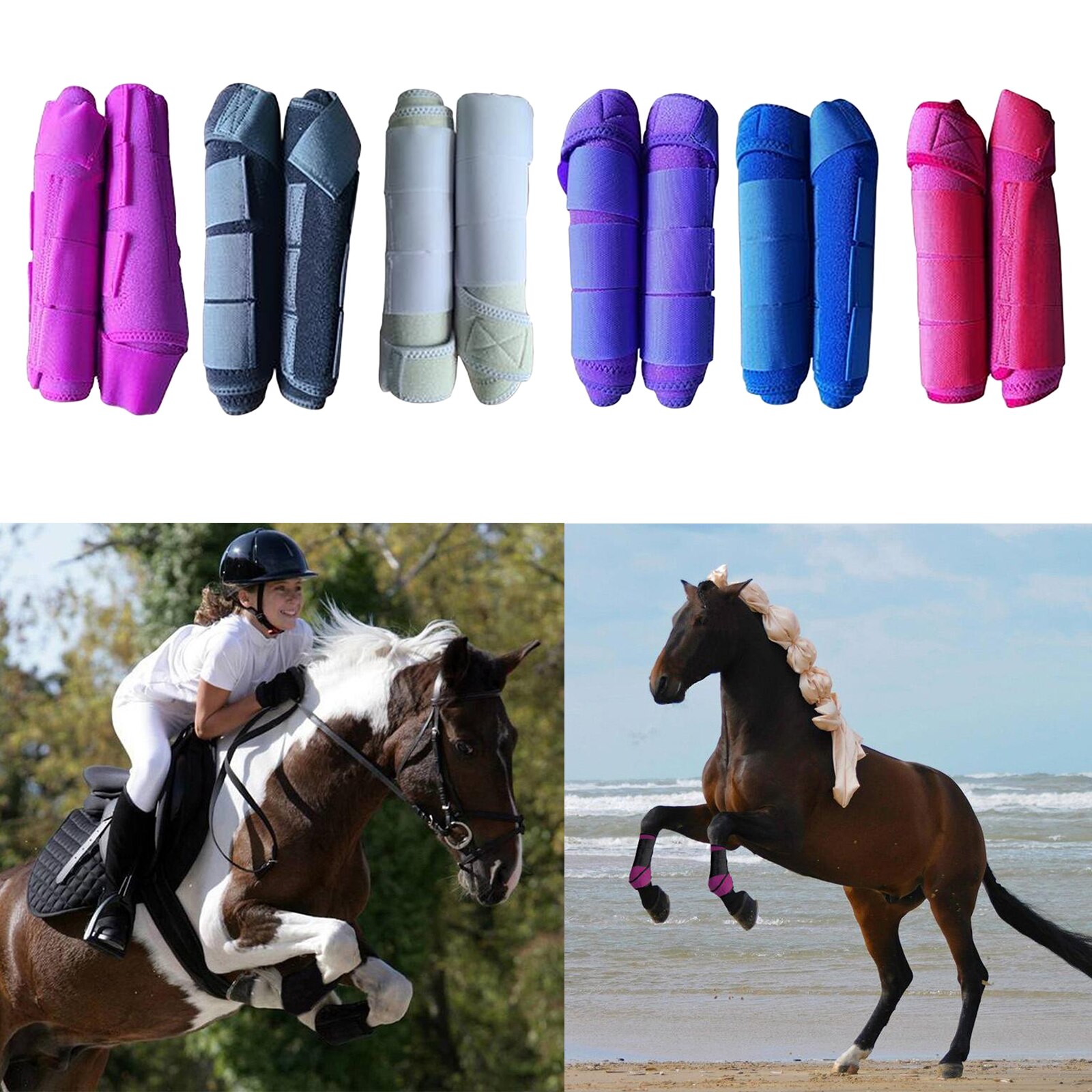 Hestepony sene støvler equestrain bagben ben beskytter støtte børstestøvle