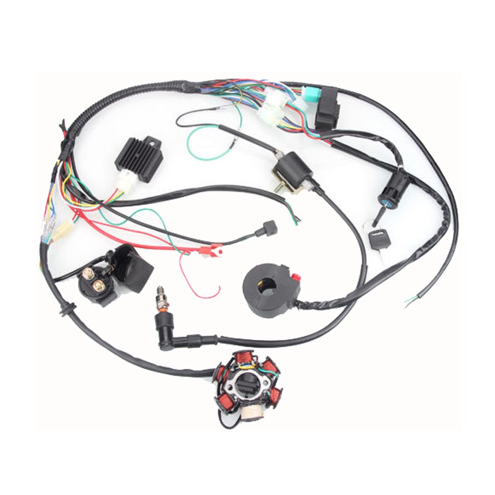 8 in 1 motorcykeltænding 125cc 150cc 250cc komplet ledningsnet cdi stator 6 spolestangskontakt til motorcykel atv