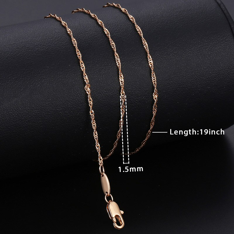 Women's Necklace Gold Box Rolo Figaro Link Chain Necklaces For Women Woman Jewelry KGNM127