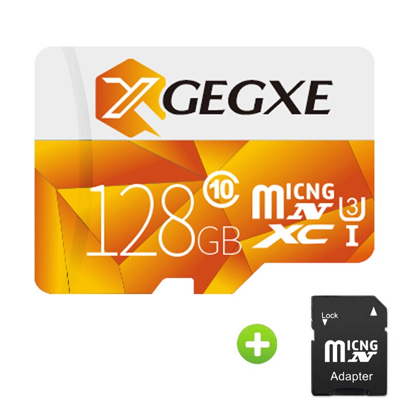 Xgegxe Microsd 32 Gb Geheugenkaart 8 Gb 16 Gb 64 Gb 128 Gb 256 Gb Micro Sd-kaart C10 98 Mb/s Tf Card Flash Drive Voor Smartphone: 128GB-Adapter