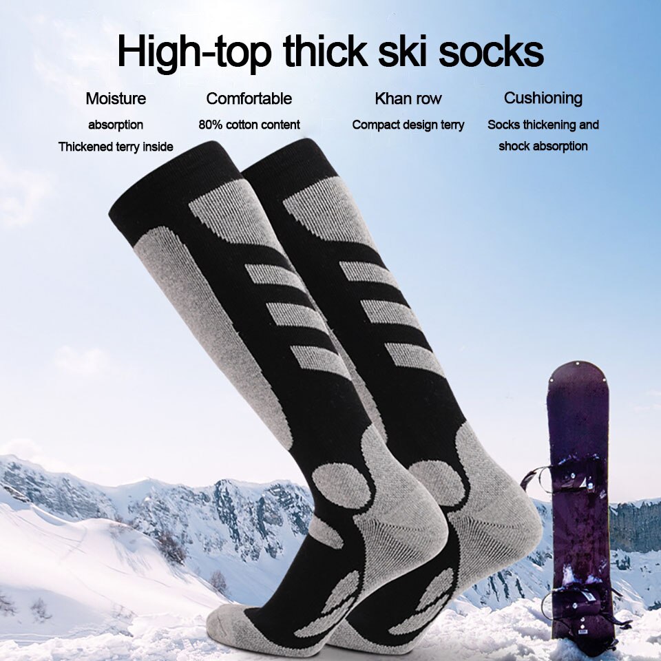 Winter Lange Rohr Ski Socken draussen Sport Bergsteigen Socken Männer Frauen Weiche Verdickt Handtuch Unten Absorbieren Schweiß warm Halten