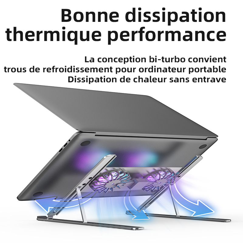 Laptop Stand Radiator Twin-Turbo 8 Levels Adjustable Static Gale Laptop Cooling Aluminum Alloy For Macbook Gaming Laptop Cooler