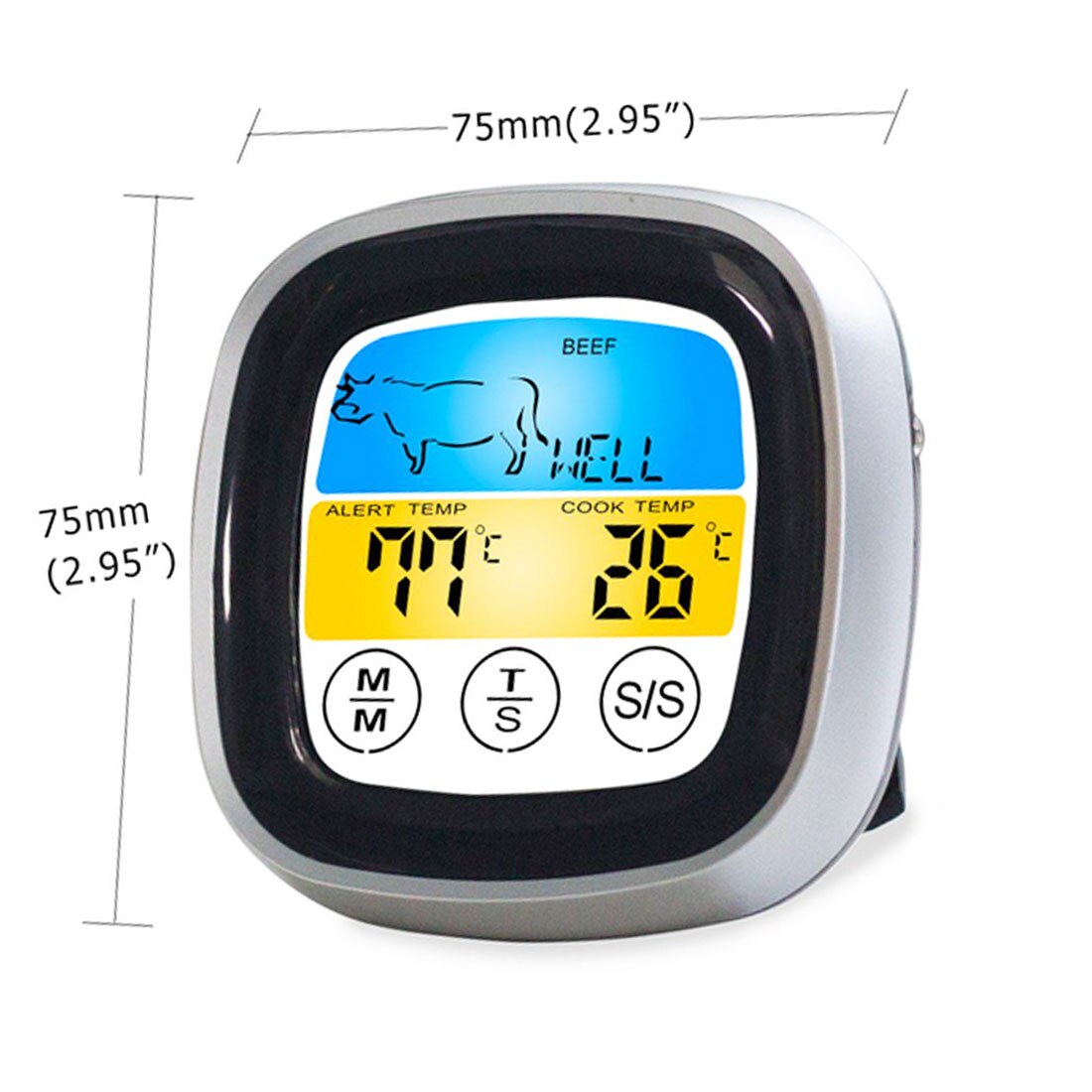 Thermo Pro Digital Thermometer for Oven Digital Lcd Display Probe Food Thermometer Timer Cooking Kitchen Bbq Meat
