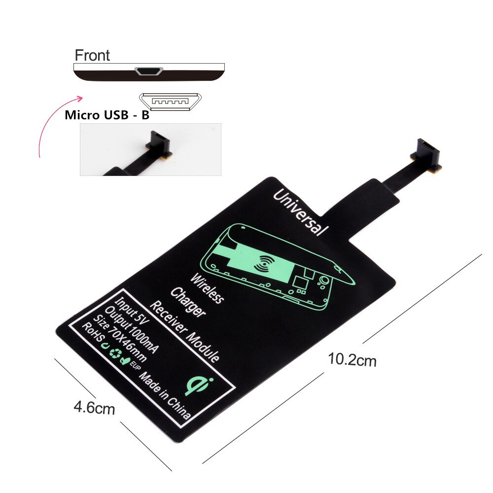 Wireless Charger Receiver For iPhone 7 6 6s Plus 5s 5 SE Qi Charging Adapter Micro Type C USB for Samsung Galaxy J7/J3/J6/S5 A50: Micro USB B