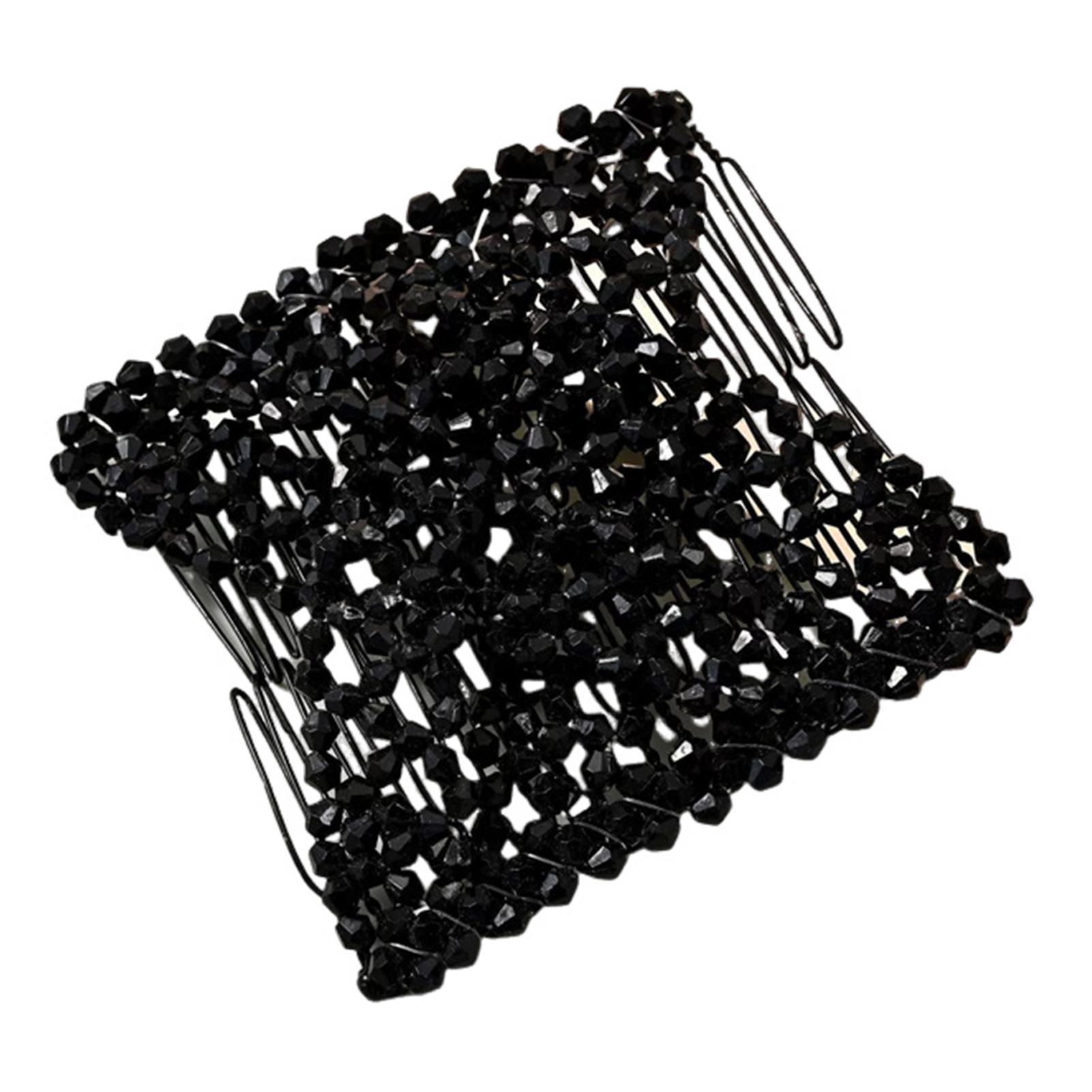 Women Magic Elastic Hair Comb 2 Row Magic Easy Stretching Hair Comb for Birthday Stage Party Hairstyle: black