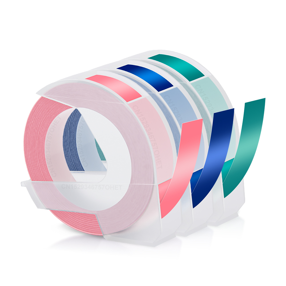 3D Embossing Typewriter B90 Manual Labeller Handheld Label Printer Similar as Dymo 12965 Labeling Machine or 3PK Label Tapes: PURPLE