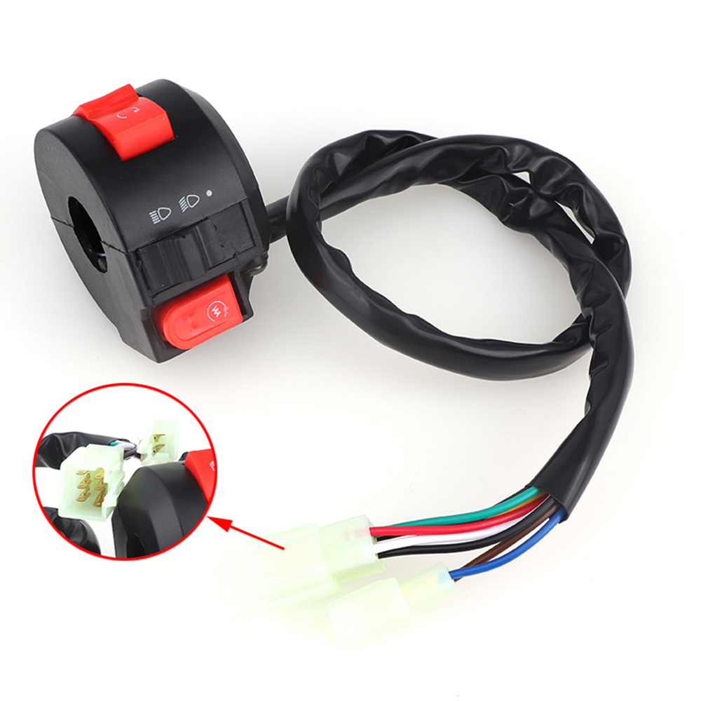 Left Kill Light Starter Switch Assembly 8 Wire 3 Function For Taotao SunL Peace Eagle 50cc 70cc 90cc 110cc 125cc 150cc ATV Quad: Red