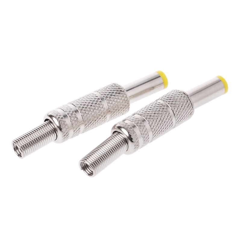 Connettore adattatore Jack maschio di alimentazione cc 5.5x2.1mm in metallo 5 pezzi con testa gialla