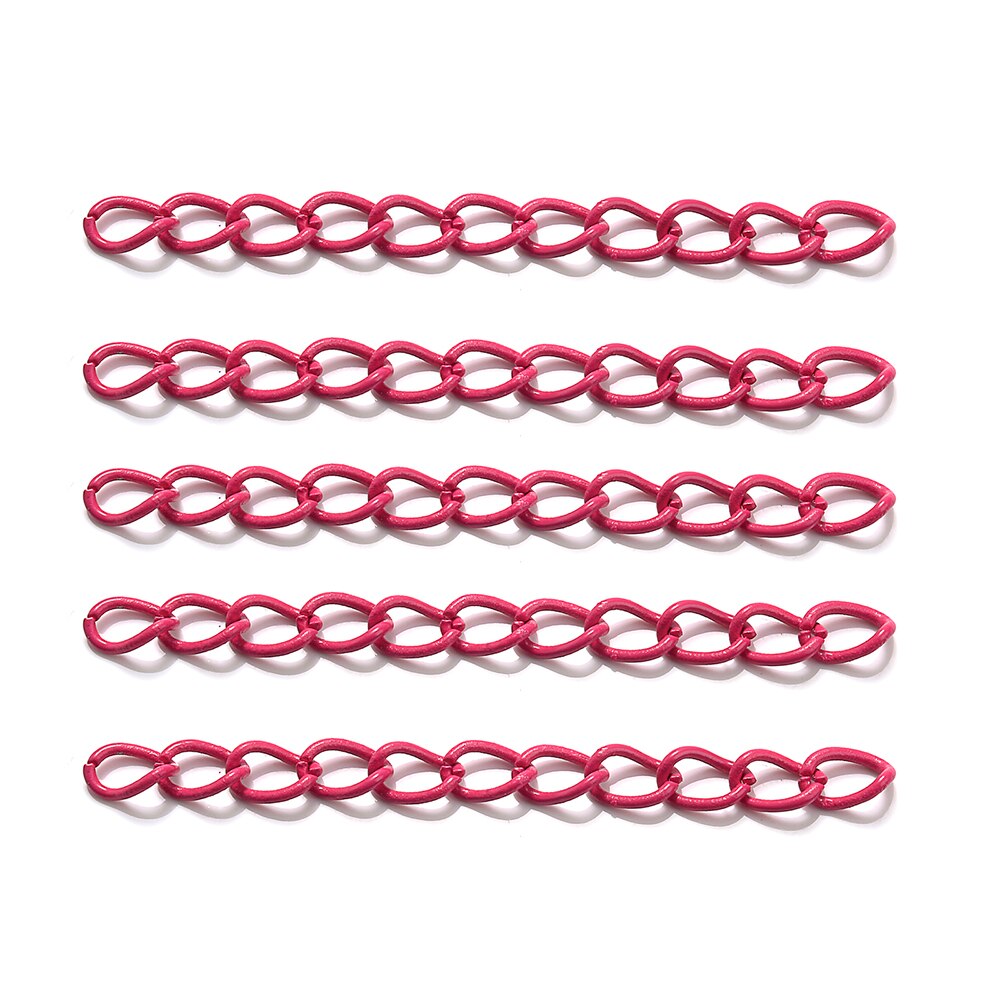 50 sztuk/partia łańcuchy przedłużające ze stali nierdzewnej Multicolor naszyjnik bransoletka łańcuch dla DIY ocena biżuteria dokonywanie dostaw 50MM: rose red
