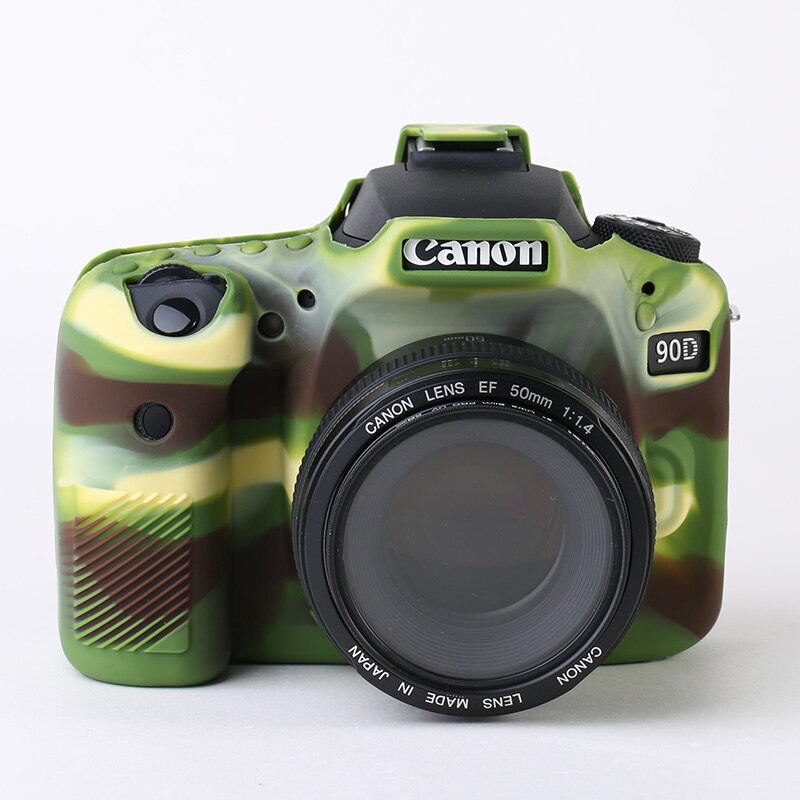Soft Silicone Rubber Armor Skin Case DSLR Camera Body Cover Protector Bag For Canon EOS 60D 77D 80D 90D: 90D Camouflage