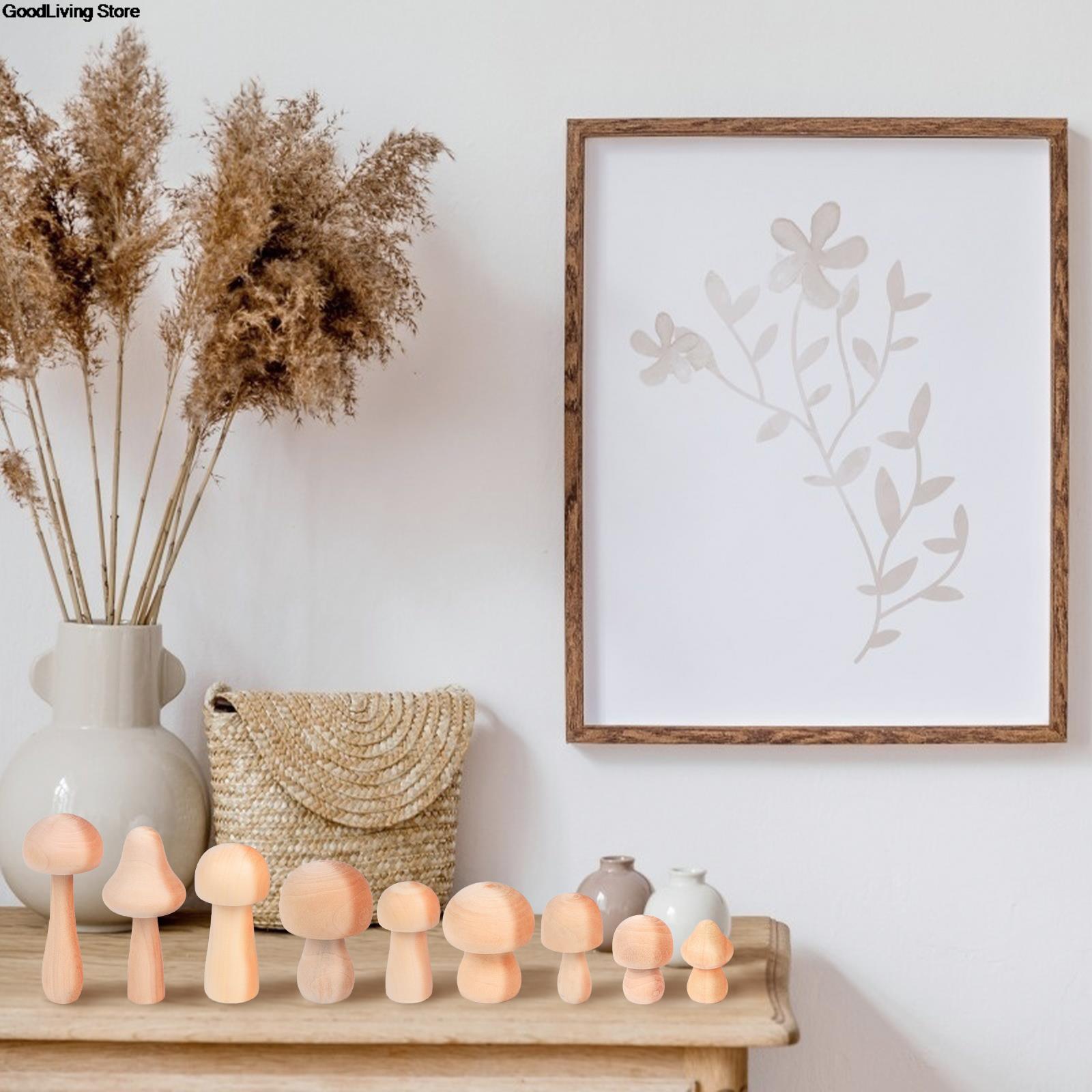 9 kpl puinen sienisarja luonnollinen keskeneräinen sienet maalaamaton puusieni