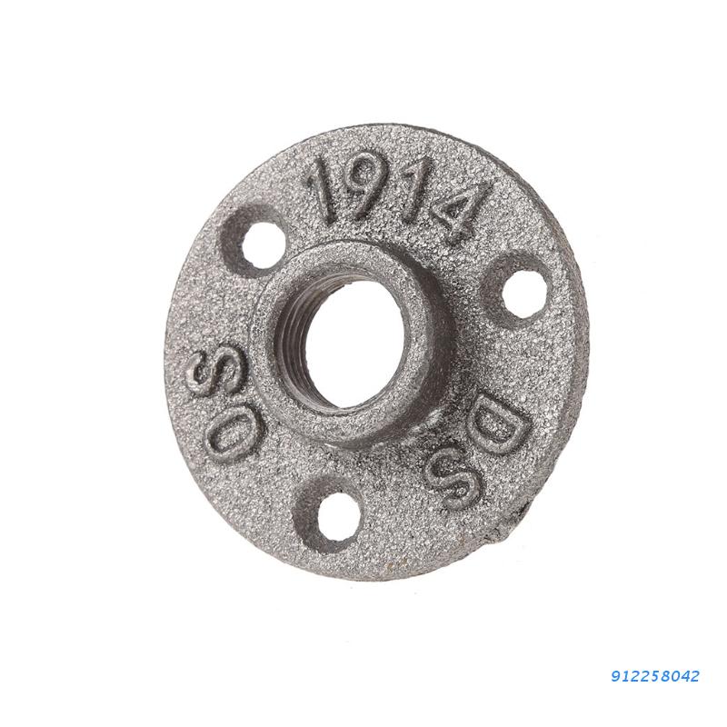 3/4" Malleable Threaded Floor Flange Iron Pipe Fittings Wall Mount Black