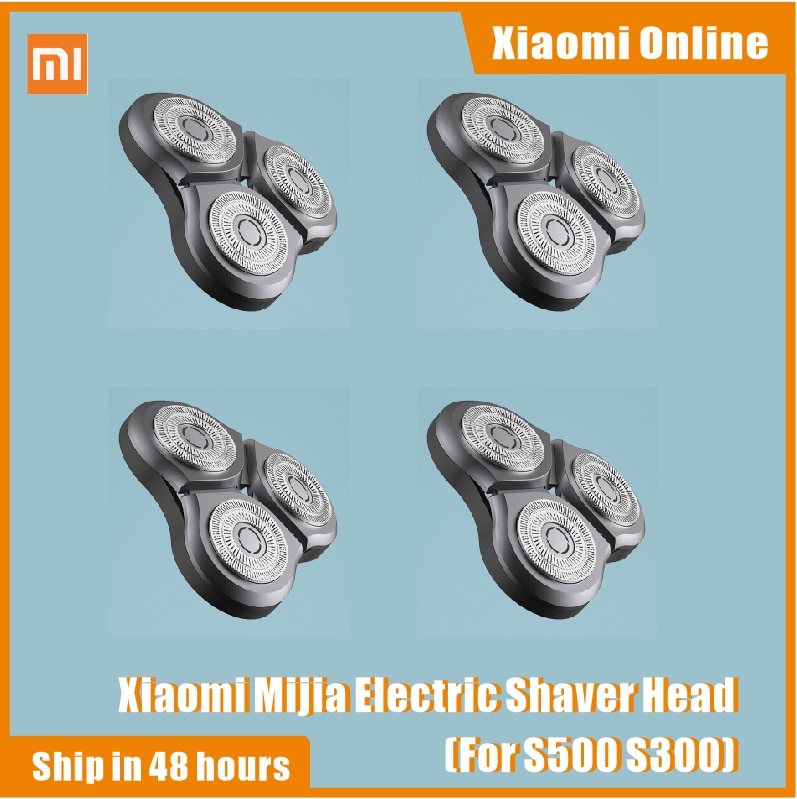 Xiaomi-Afeitadora eléctrica Mijia S500 S300 Original, hoja de acero de doble capa, resistente al agua, Blades1-4pcs