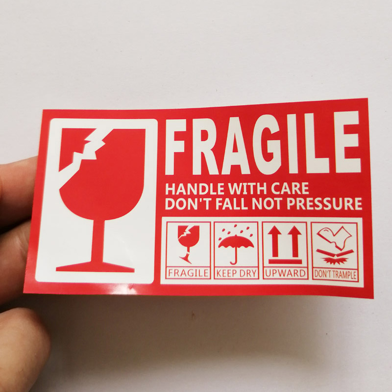 90x50mm Box Warning Label Fragile Products Sticker Handle With Care