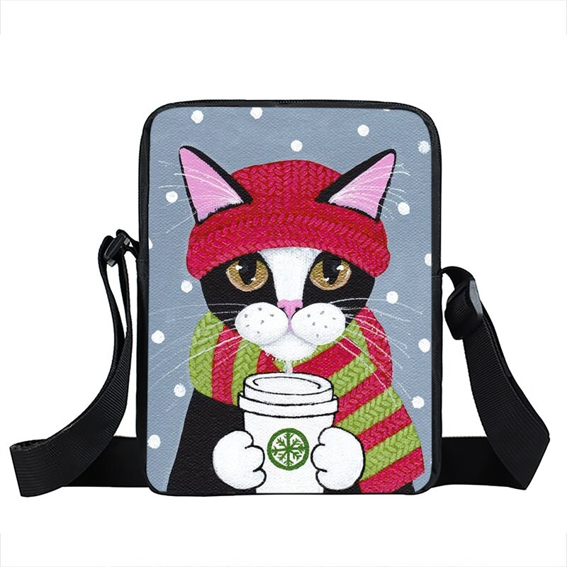 Sac à main Kawaii en forme de chat café pour femmes, sacoche à bandoulière de dessin animé chaton mignon, petite pochette de loisirs: XKBKFM09