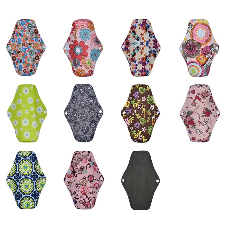 Washable Sanitary Towel Cloth Menstrual Pads Reusable Sanitary Pad Absorbent Reusable Charcoal Cloth Bamboo Menstrual Pads