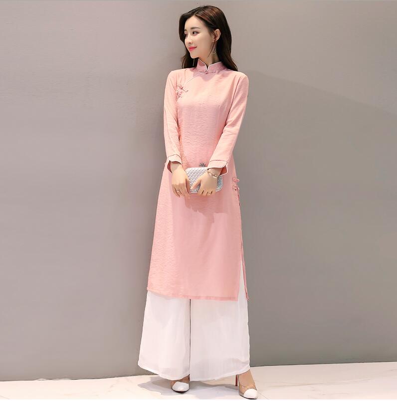 Ao dai – robe Cheongsam pour femmes, style chinois, Vietnam, printemps,: S