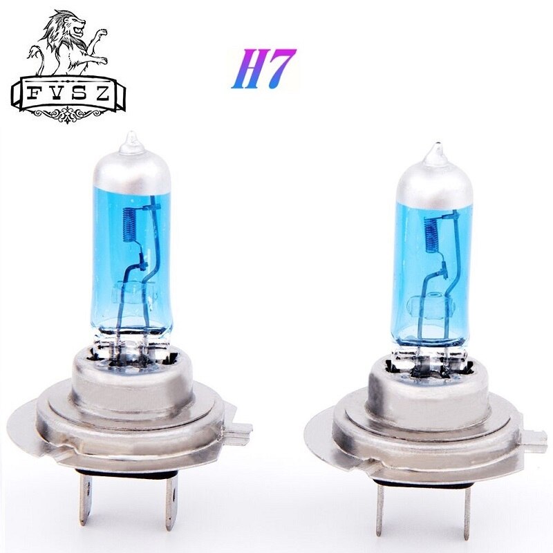 2Pcs H7 12V 55W 12972C1 Cars Halogen Headlamp Bulb Px26d 5600K 1600lm Quartz Glass Super Dipped Headlight White Lights (DC12V)