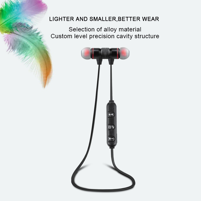 Magnetisk musik trådlös bluetooth hörlurar trådlösa headset sport hörlurar med mikrofon för iphone x  xs 7 8 för alla telefoner