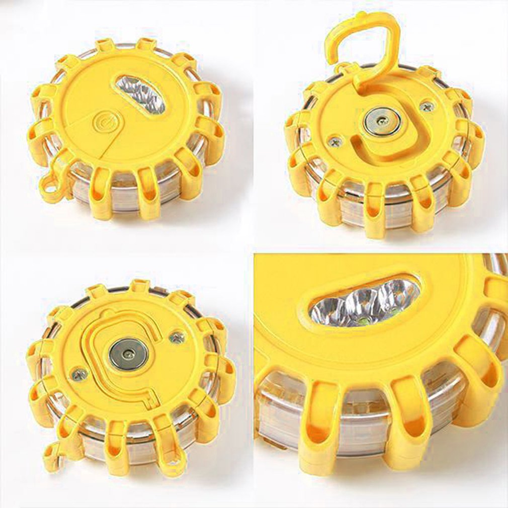 2 stücke LED Notfall Magnet Blinkende Warn Nacht Lichter Sicherheits Straße Flare Notfall Lichter mit Magnetische Basis für Auto Lkw boot: YELLOW