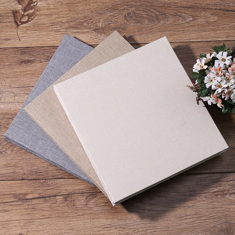 Novo linho 16 polegada diy álbum de fotos amantes presente de aniversário casamento fotos do bebê foto ablum scrapbook álbuns de papel para o amante casamento