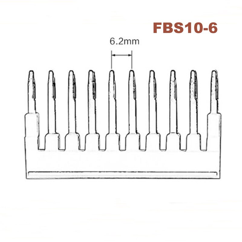 10Pcs FBS10-6 Plug-in Bridge Center Short Connection Strip Din Rail Spring Terminal Block ST-4 Morsettiera Brass Connector