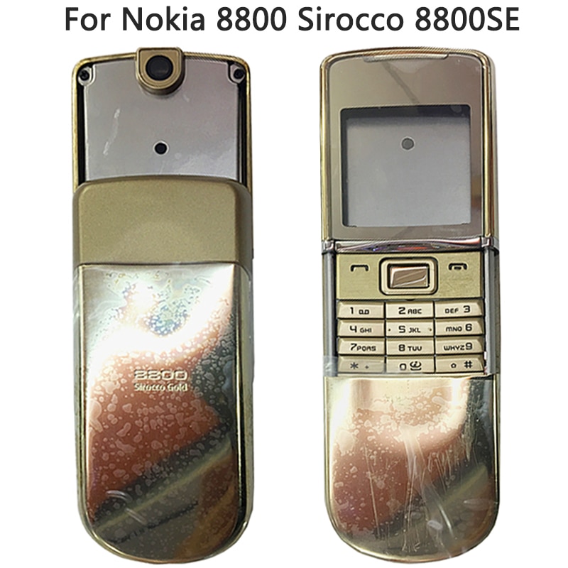 8800SE Volledige Behuizing Voor Nokia 8800 Sirocco Batterij Cover Frame Case Met Russische Engels Toetsenbord Zwart Zilver Golden