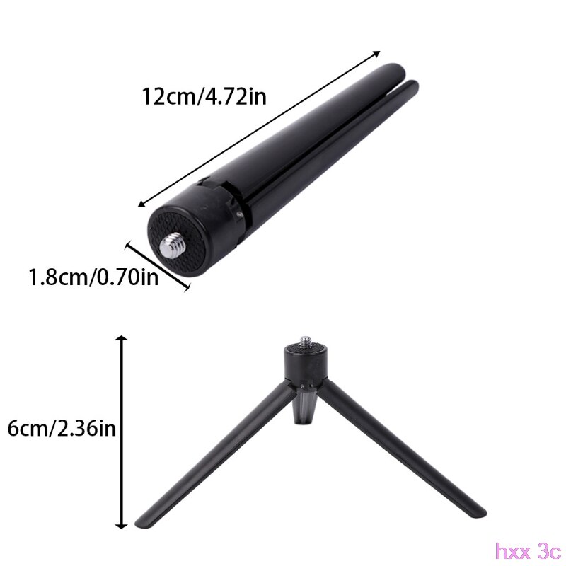 Universal Black Plastic Tripod Cell Phone Camera Rotation Desktop Base Support