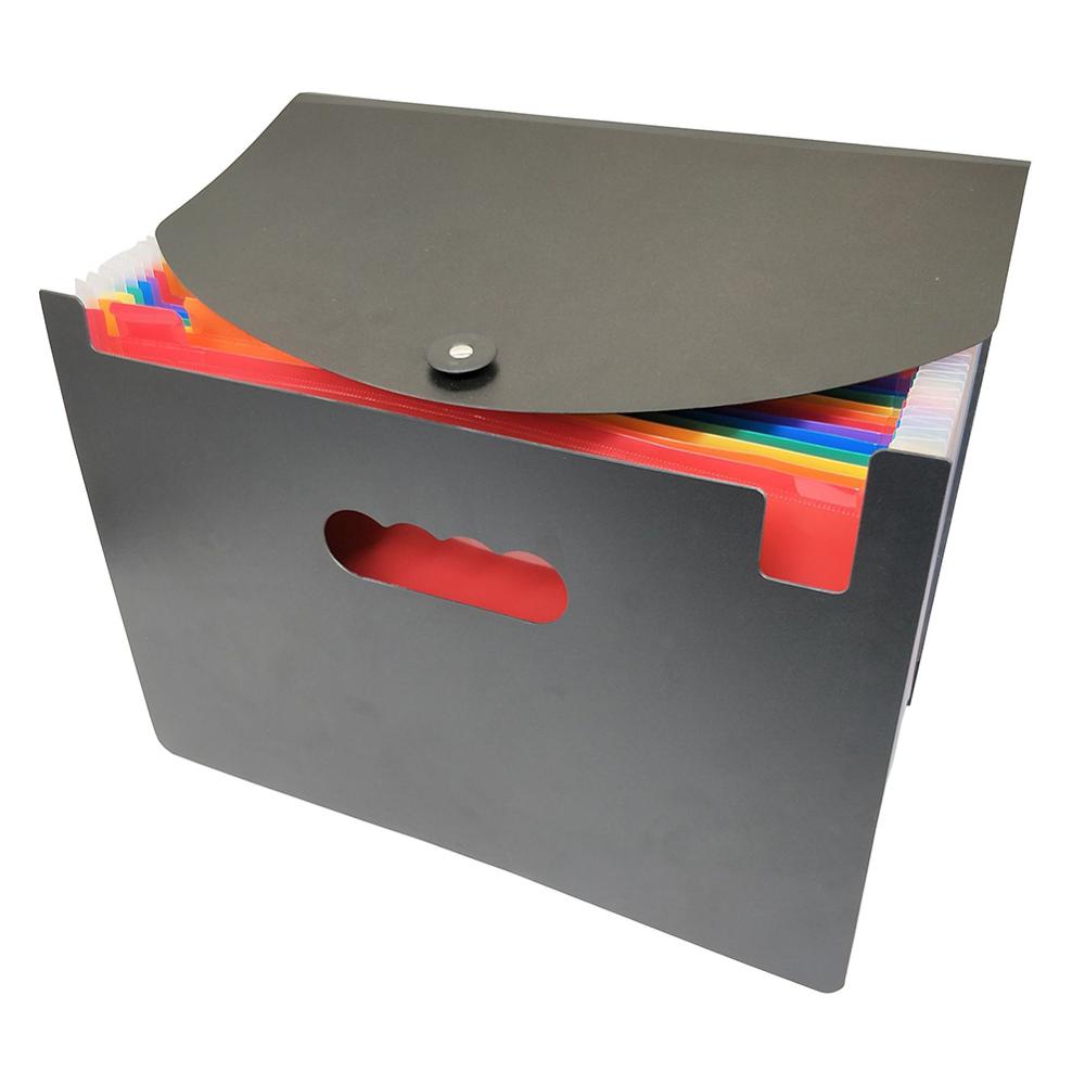 13 Pocket Classified File Folder A4 Organizer File Document Holder with Cover Home Office Supplies Storage