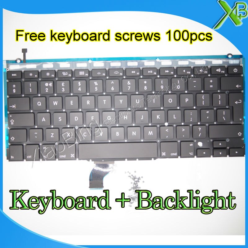 Brand Voor MacBook Pro Retina 13.3 "A1502 UK keyboard + Backlight Backlit + 100 pcs toetsenbord schroeven Jaar